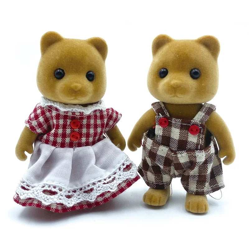 Simulação em miniatura Forest Family Doll, Rena, Panda, Figuras animais, Mobiliário, Natal, Presentes de aniversário, Dollhouse,