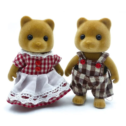 Simulação em miniatura Forest Family Doll, Rena, Panda, Figuras animais, Mobiliário, Natal, Presentes de aniversário, Dollhouse,