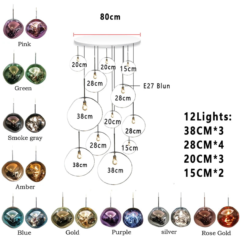 MoltenWave LED Suspension Lamp for Living Room & Café Décor