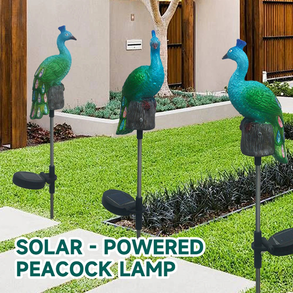 PeacockGlow Solar Garden Stakes – Outdoor Waterproof LED Path Lights for Patio, Pathway & Lawn