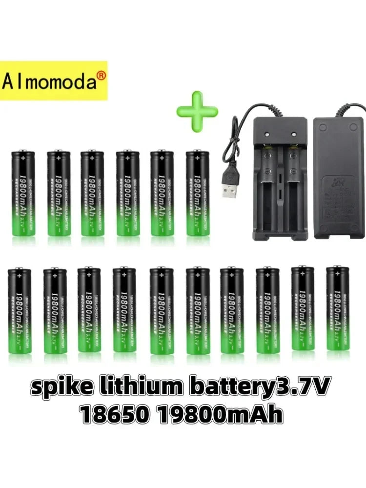 UltraVolt Pro 18650 3.7V Lithium-Ion Rechargeable Battery Pack with Fast Charger