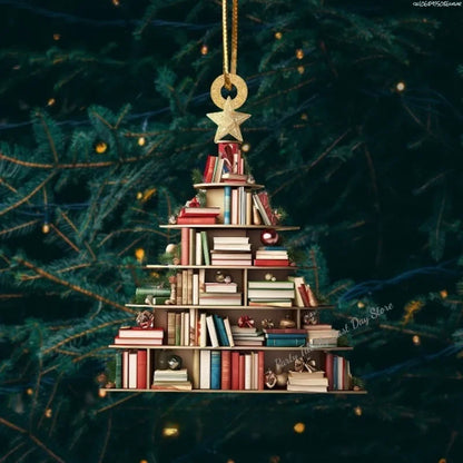 Literary Tree Delight – 2D Acrylic Book Pendant for Bookworms