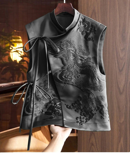 Floral Crane Laced Oriental Style Women’s Waistcoat