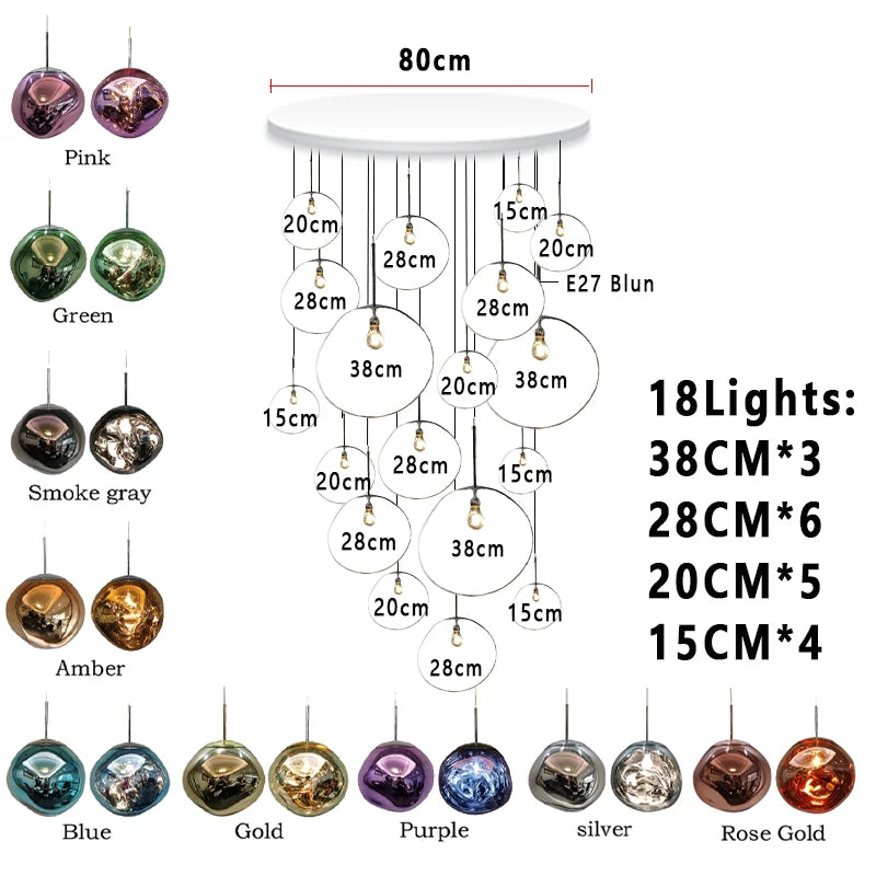 MoltenWave LED Suspension Lamp for Living Room & Café Décor