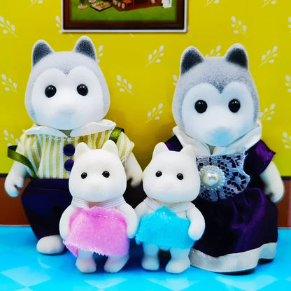 Simulação em miniatura Forest Family Doll, Rena, Panda, Figuras animais, Mobiliário, Natal, Presentes de aniversário, Dollhouse,