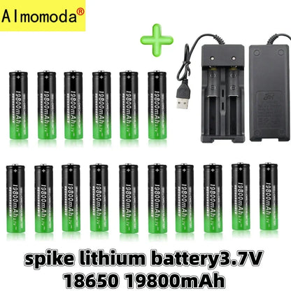 UltraVolt Pro 18650 3.7V Lithium-Ion Rechargeable Battery Pack with Fast Charger