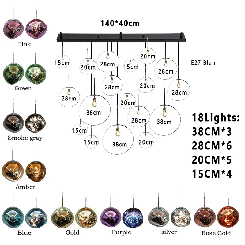 MoltenWave LED Suspension Lamp for Living Room & Café Décor