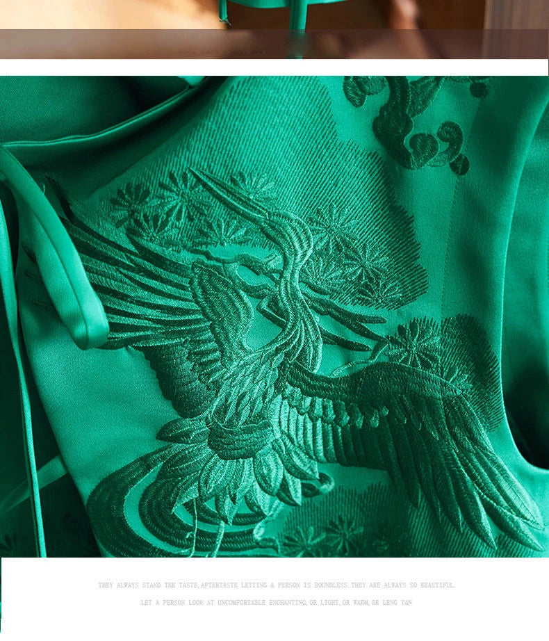 Floral Crane Laced Oriental Style Women’s Waistcoat