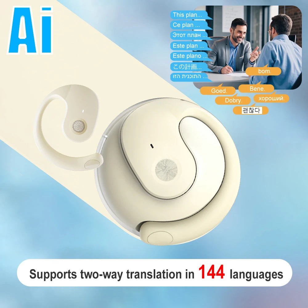 keywords: AI Translator Earbuds, Real-Time Translation Headphones, Bluetooth Business Earbuds