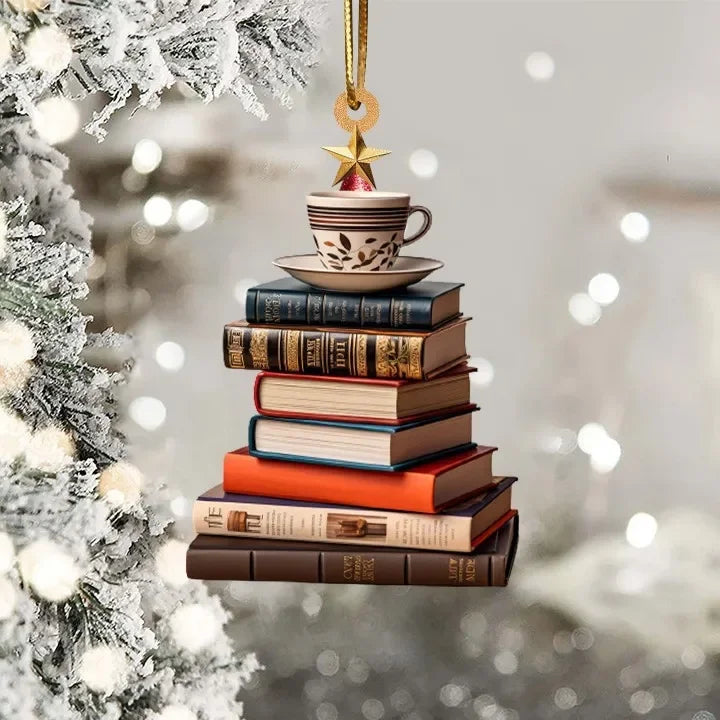 Literary Tree Delight – 2D Acrylic Book Pendant for Bookworms
