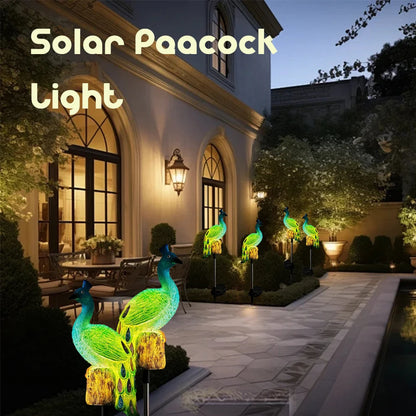 PeacockGlow Solar Garden Stakes – Outdoor Waterproof LED Path Lights for Patio, Pathway & Lawn