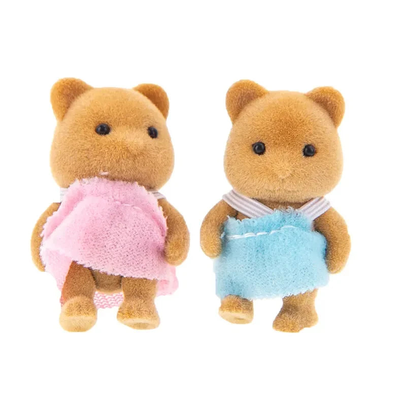 Simulação em miniatura Forest Family Doll, Rena, Panda, Figuras animais, Mobiliário, Natal, Presentes de aniversário, Dollhouse,