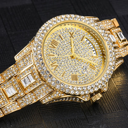 Royal Frosted Gold Diamond Timepiece