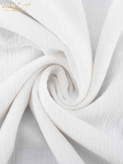 Elegant Essence White V-Neck Midi Dress – Chic Summer Party Style