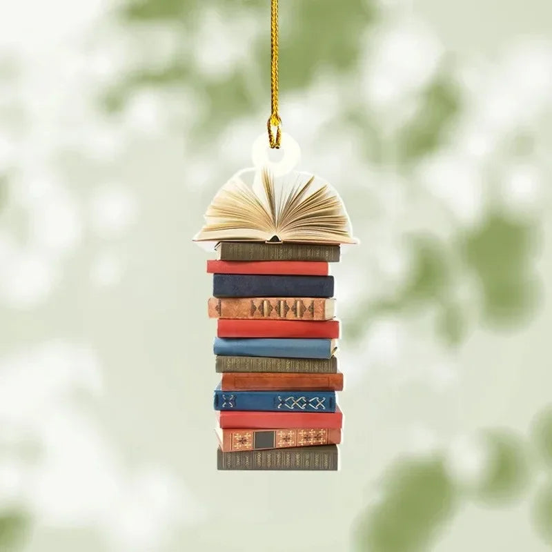 Literary Tree Delight – 2D Acrylic Book Pendant for Bookworms