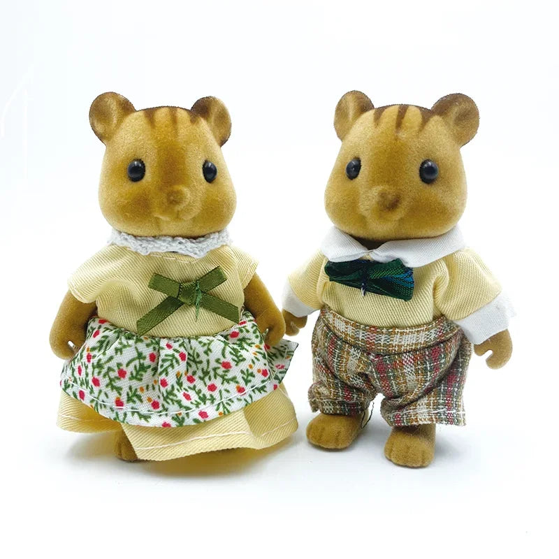 Simulação em miniatura Forest Family Doll, Rena, Panda, Figuras animais, Mobiliário, Natal, Presentes de aniversário, Dollhouse,