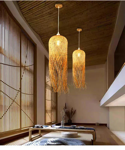 Orient Bamboo Harmony Ceiling Lamp – Zen Lounge & Bistro Lighting
