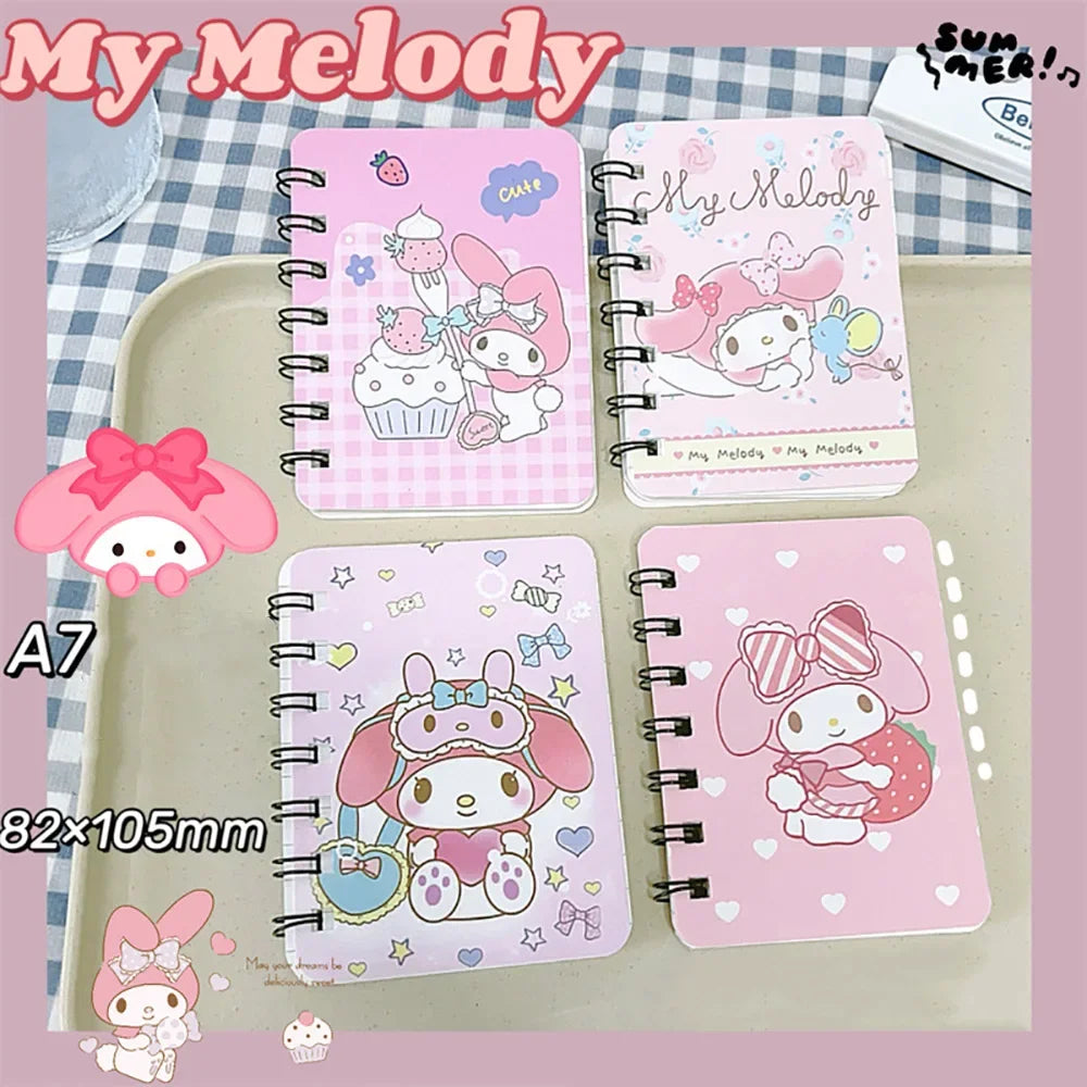Cute Sanrio A7 Coil Notebook Pack – Kids’ Holiday Gift Set