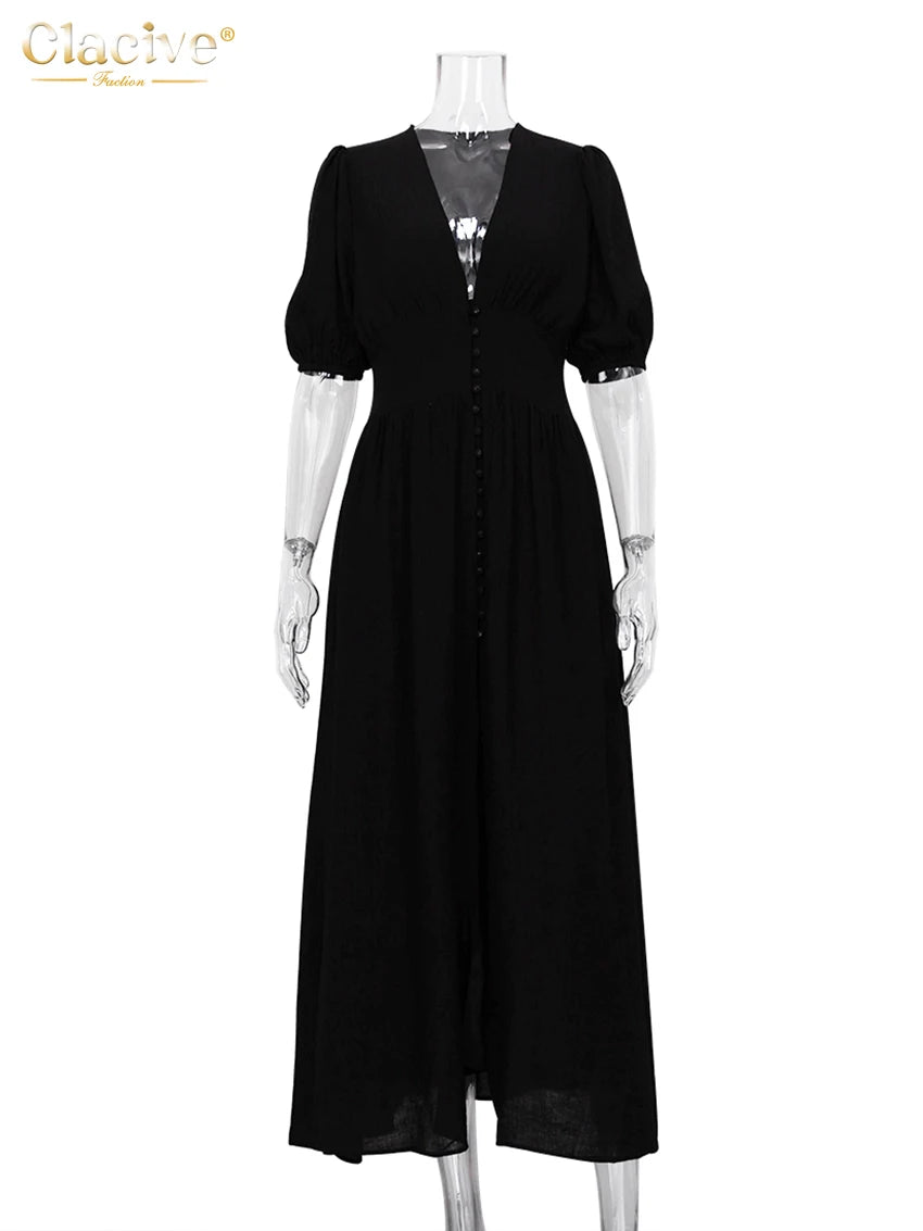 Elegant Essence White V-Neck Midi Dress – Chic Summer Party Style