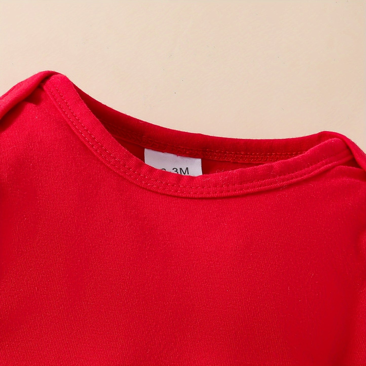 3-Piece Christmas Outfit Set For Baby Girls, 0-1 Year Old, Long Sleeve Romper With Hood, Bib, And Sash, Soft Fabric, Adorable Holiday Dressing, Outdoor Cloth