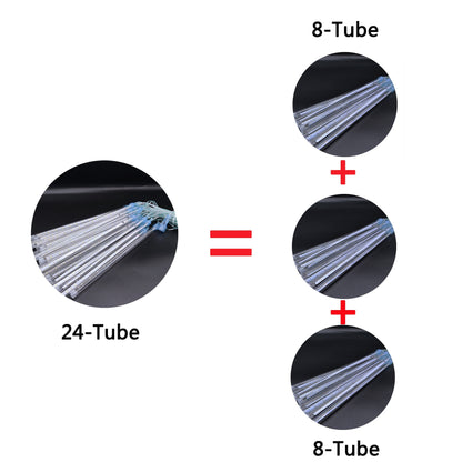 Christmas Lights Outdoor, 24 Tubes(Equivalent To 3 Sets Of 8-Tubes) Meteor Shower Lights Snow Falling Icicle Lights For Xmas Tree Halloween Decoration Wedding Party Window, UL Plug, White