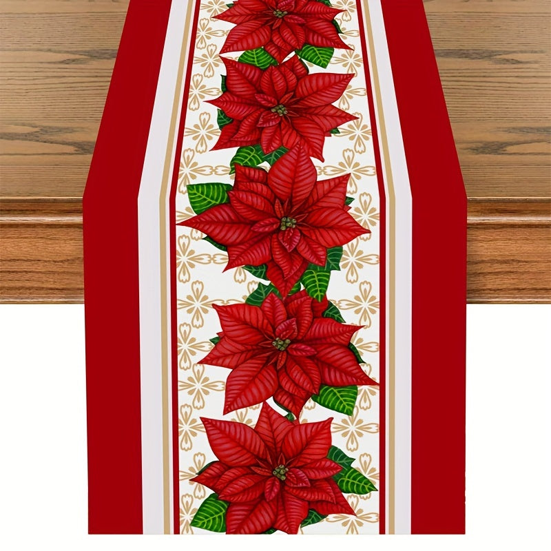 1PC Polyester Table Runner: Festive Christmas Snowman Design, Merry Christmas Decoration for Home, Xmas Ornament Tablecloth, Navidad Natal Noel New Year Gifts, 180x35cm (70.87x13.78inch)